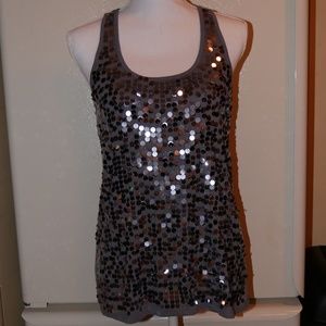 Grey Sequin Tank Top - ALMOST FAMOUS